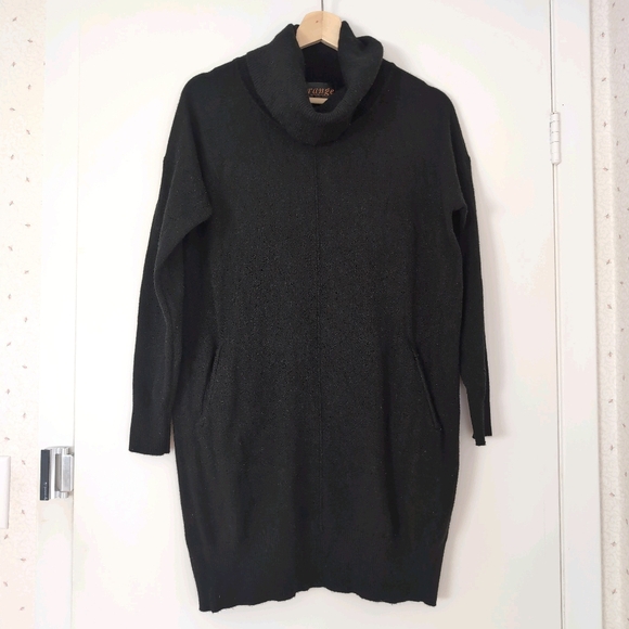 💖2/$15💖 Black Funnel Neck Knit Dress - Picture 1 of 7